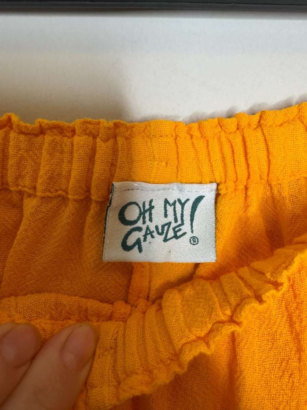 Oh My Gauze Orange Linen Set Womens S Cropped Short Sleeve Shirt Pull On Ankle P - Picture 7 of 10